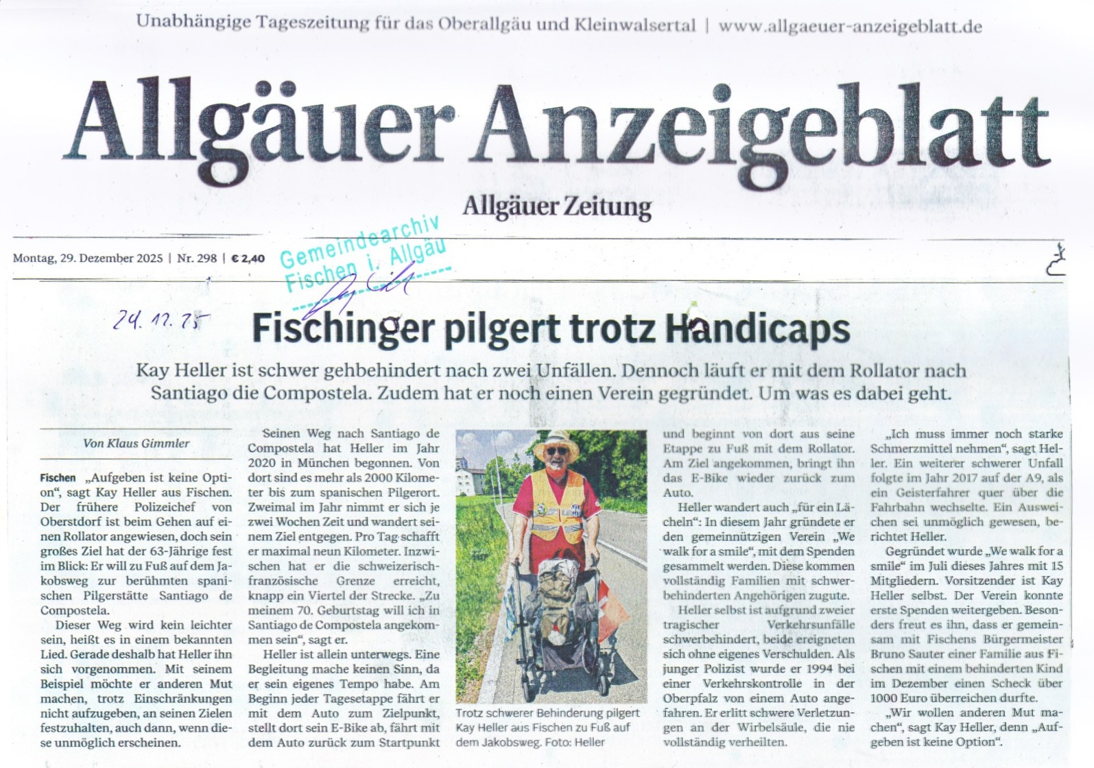 Allgäuer_Anzeigeblatt_Bericht_Pilgerschaft_WWFAS